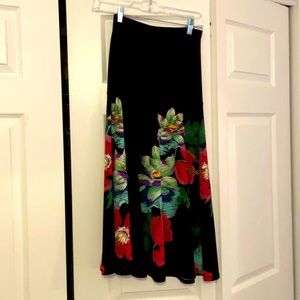 Black floral skirt